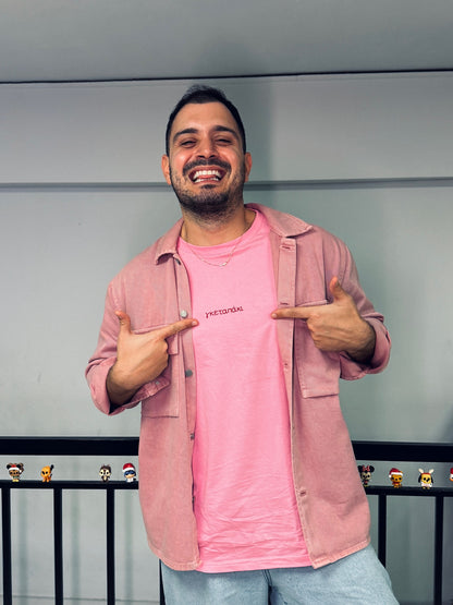 oversized pink tshirt with getapaki logo